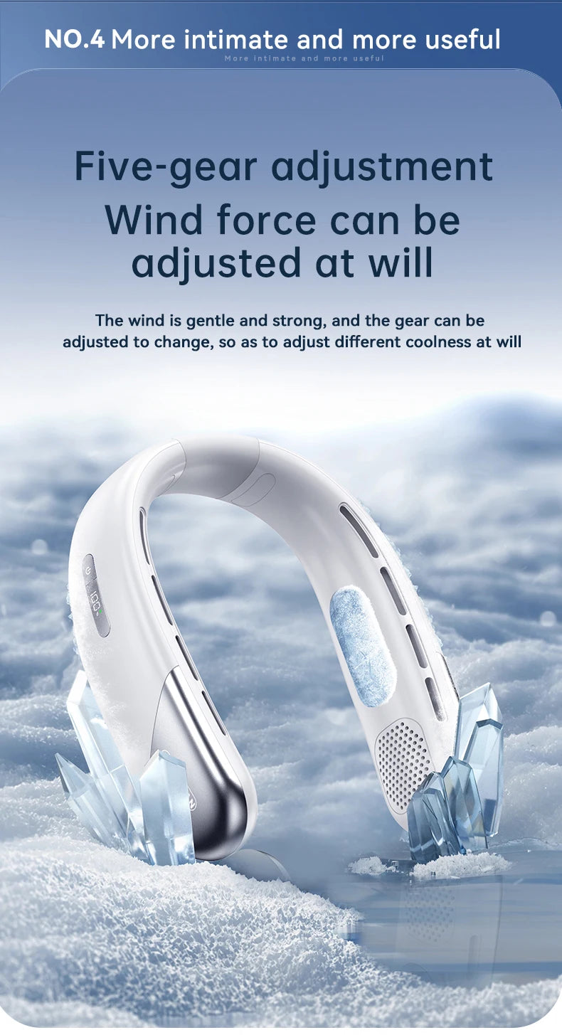 Portable Neck Fans for Outdoors Sports Rechargeable USB Mini Air Conditioner Fan Bladeless Neck-hanging Cooling Fan Air Cooler