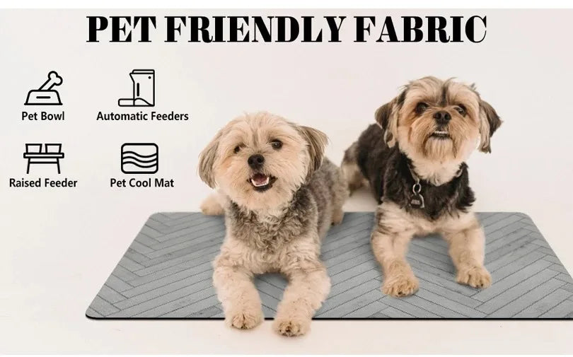 Pet Feeding Mat-Absorbent Pet Placemat for Food and Water Bowl, with Waterproof Rubber Backing, Quick Dry Water Mat for Dog Cat