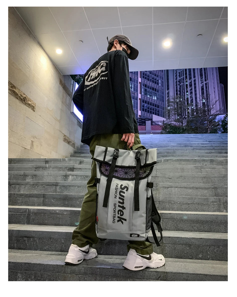 Youth Holographic Reflection Backpacks Fashion Urban Man Backpack Trend Brand Men's Travel Backpack Large Capacity School Bags