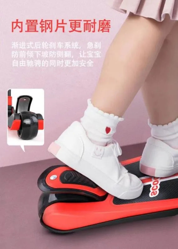 Children's Scooter 1-3-8-15 Year Old Large Scooter Male and Female Single Leg Scooter Music Light Smooth Driving