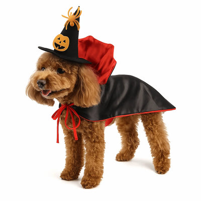 Stand-collar Halloween Pet Costume Adjustable Comfortable Cat Cosplay Cloak Pet Supplies Soft Fabric Dogs Knight Cape Party