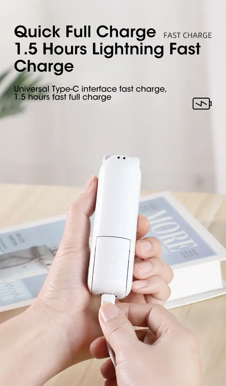 2000mAh Power Bank 3 Gears Portable Fan Super Mini Handheld Fan USB Rechargeable Fan Foldable Hand Held Small Pocket Fan