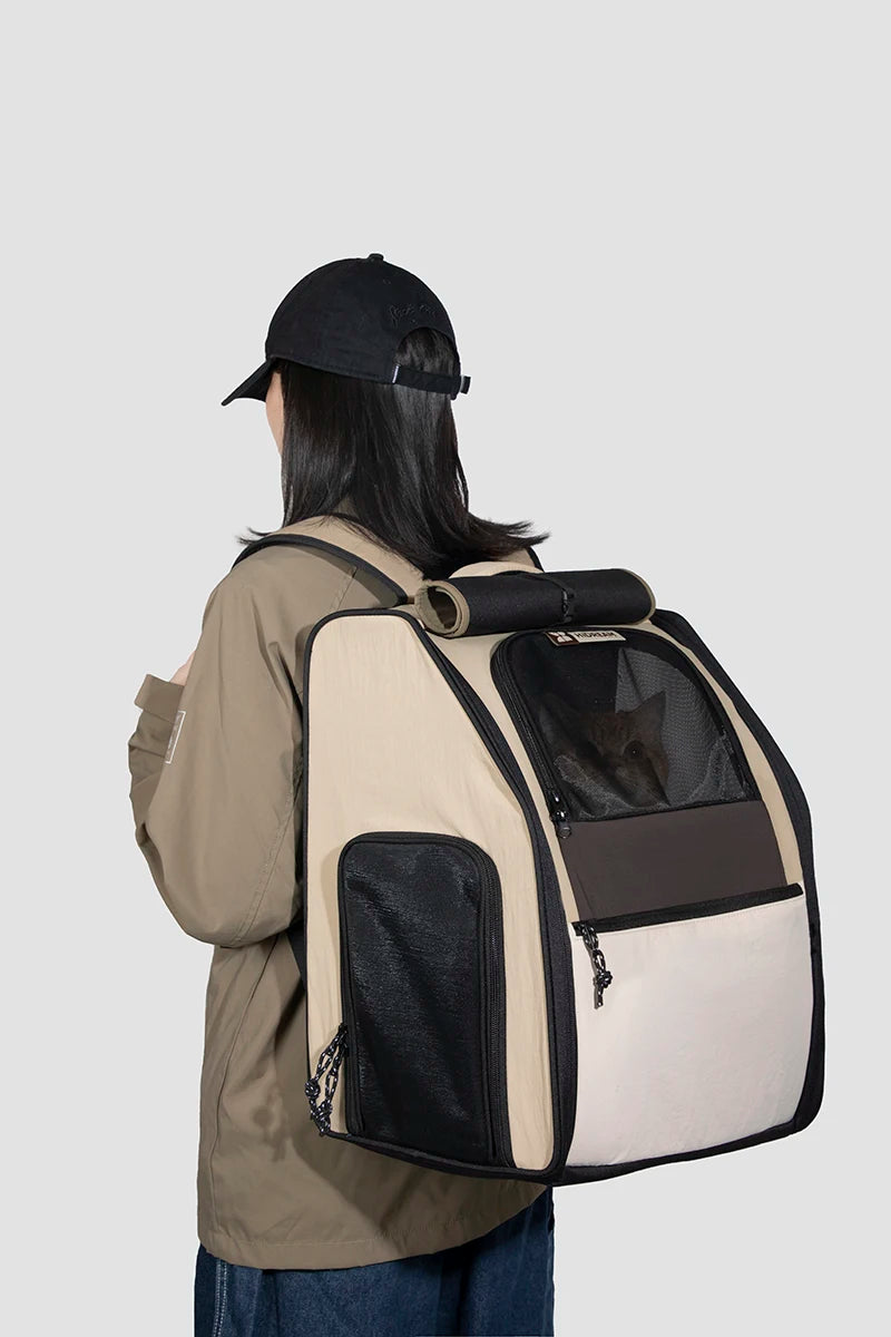 Pet Travel Backpack, Double Shoulder, Breathable Outdoor Bag