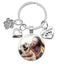 Custom Pet Photo Key Ring In Memory Of My Dog Mini Heart Claw Pendant Glass Keychain Car Key Man Women Favorite Souvenir Jewelry