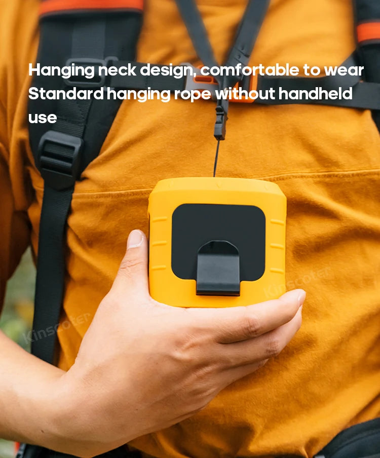 KINSCOTER Portable Outdoor Waist Fan 8000mAh LED Lighting Multifunctional Neck Fan with Power Bank for Camping Hiking Climbing