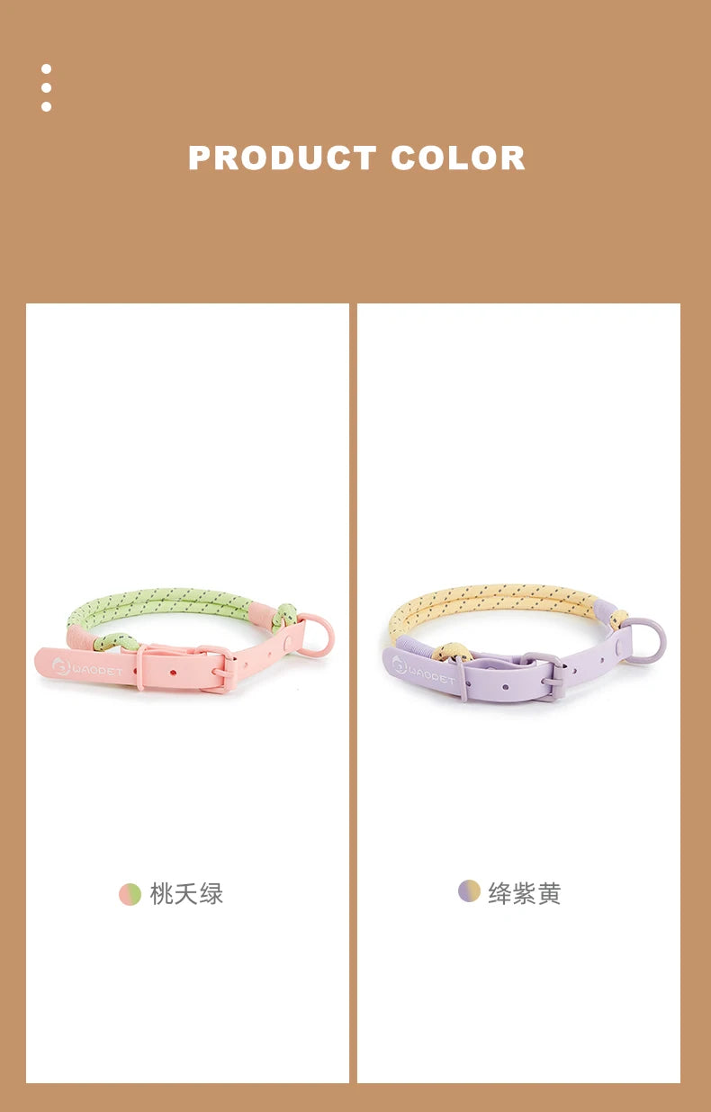 Pet Supplies Dog Collar For Small and Medium Dog Walking Sugar Color Series Cute style PVC Webbing Collar Leashes Set 2024 New