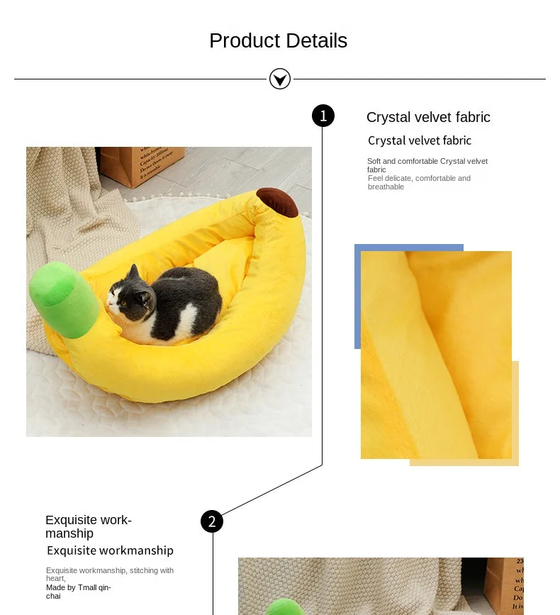 Banana Boat Dog House All Seasons Universal Cat House Summer Removable an d Washable Teddy corgi Bears Small and MediumDog Pet