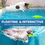 Dog Floating Toy Rubber Non-Toxic Safety Wear-resisting Pool Toy with Rope Summer Outdoors Pet Interactive Fetch&Play Beach Toy