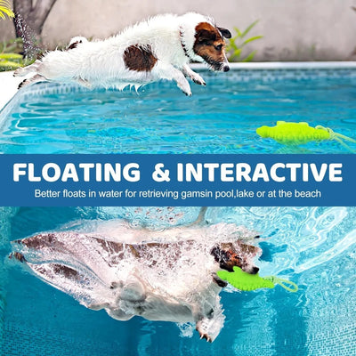 Dog Floating Toy Rubber Non-Toxic Safety Wear-resisting Pool Toy with Rope Summer Outdoors Pet Interactive Fetch&Play Beach Toy