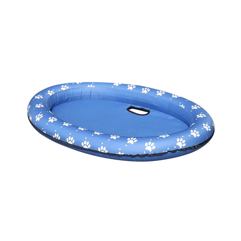 Summer Pet Dog Floating Raft, Inflatable Water Floating Pet Floating Row, Paw Print Swimming Floating, Suitable For Small Dogs