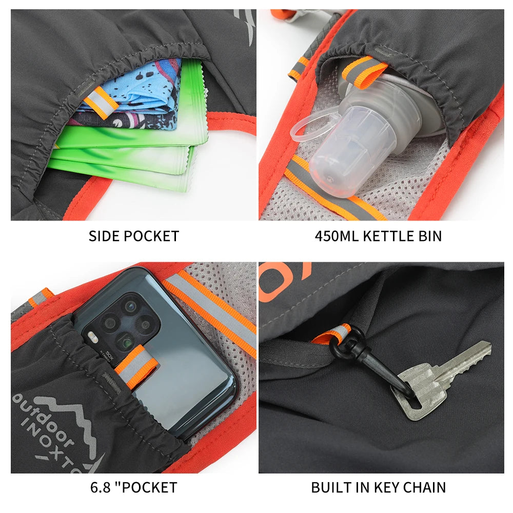 INOXTO 2022 new lightweight running backpack moisturizing vest suitable for bicycle marathon hiking ultra-light portable 2.5L