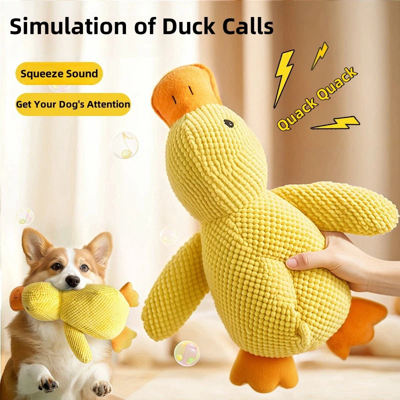 Dog Toy Plush Companion Sleeping Duck Anti Biting Molar Cleaning Relief Boring Duck Sound Pet Toy