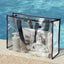 Waterproof Cosmetic Bag Fashionable Summer Storage Shoulder Bag Large Transparent Tote Bag For Women Swimming Beach