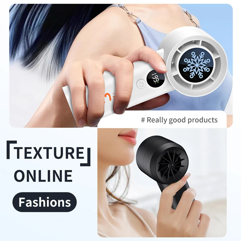 Xiaomi New Handheld Fan 100 Wind Speeds Adjustable USB Charging Mini Digital Display Large Wind Turbine Leafless Electric Fan