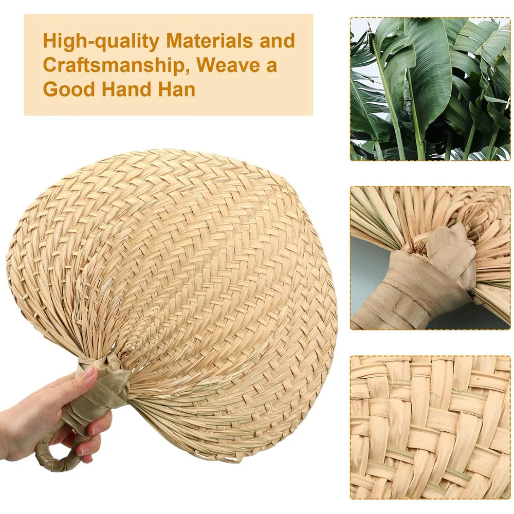10/20/30 Natural Raffia Hand Fans Natural Palm Leaf Manual Handheld Fan for Wedding Summer Cooling Supplies Farmhouse Wall Decor