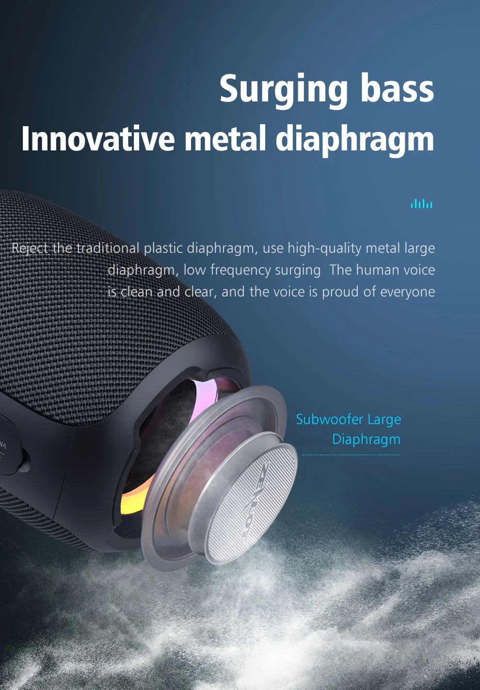 ZEALOT-S53 Portable Bluetooth Speaker 10 hours 10w super loud sound bluetooth speaker IPX6 waterproof for phone TF card USB