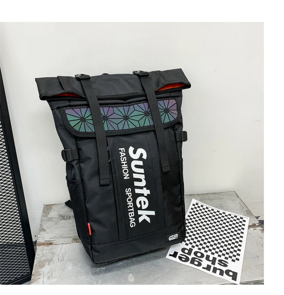 Youth Holographic Reflection Backpacks Fashion Urban Man Backpack Trend Brand Men's Travel Backpack Large Capacity School Bags