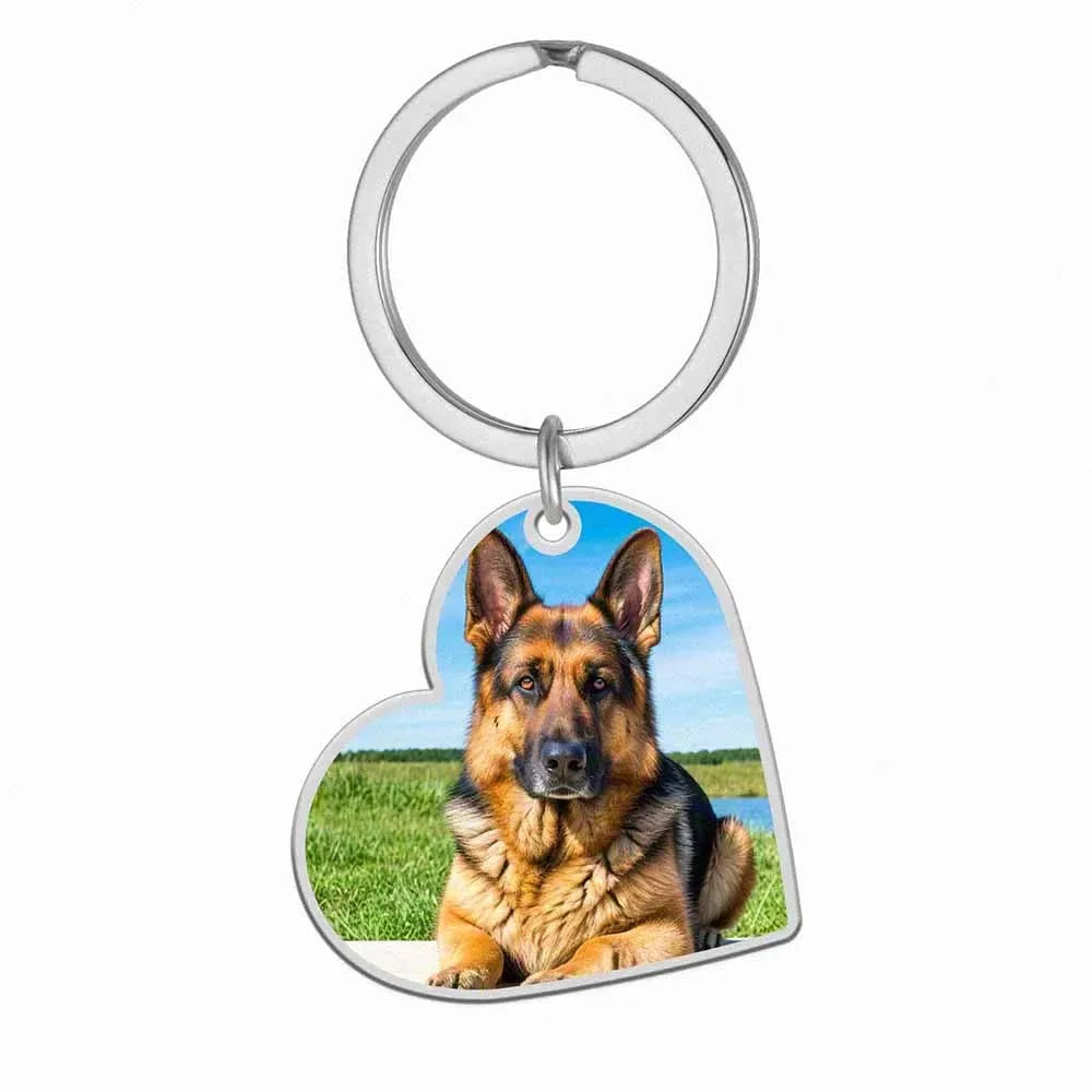 Print Demand Photo Keychain Personalized Custom Gift For Women Men Mother Father Dad Kid Child Family Stainless Steel Key Ring