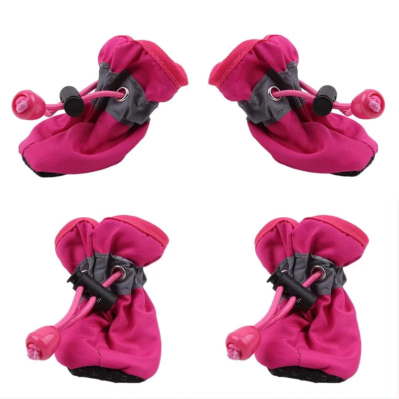 New 4pcs Pet Dog Shoes Anti-slip Rain Snow Boot Thick Warm For  Small Cats Dogs Puppy Dog Socks Booties