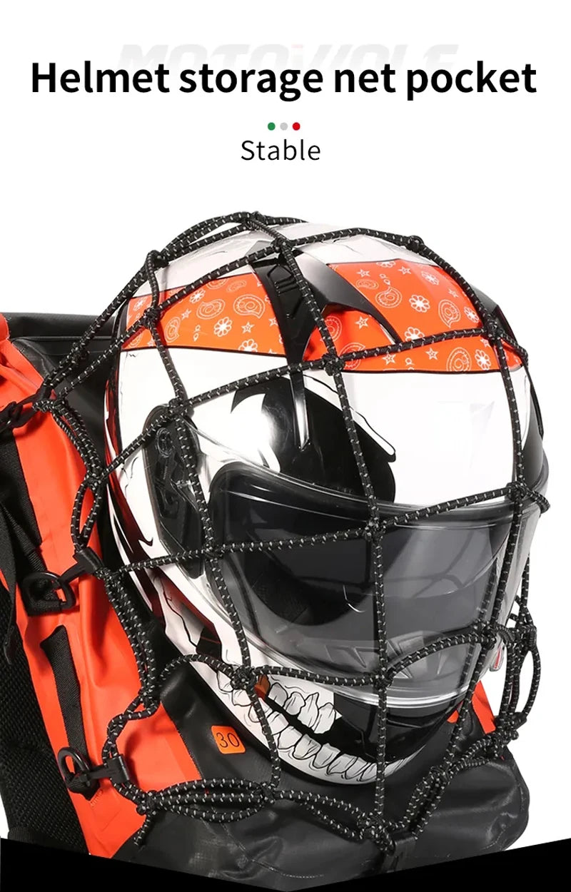 Motorcycle Backpack Men Women Waterproof Bag Full Face Helmet Backpack Rider Bag Reflective Travel Bag Motorcycle Helmet Bags