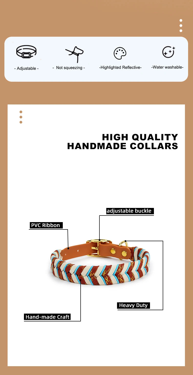 Dog Fashion Collar For Ladies Handmade Design Pet Colorful Neck Ring Small Medium and Large Dogs Lead-collar Wear Supplies