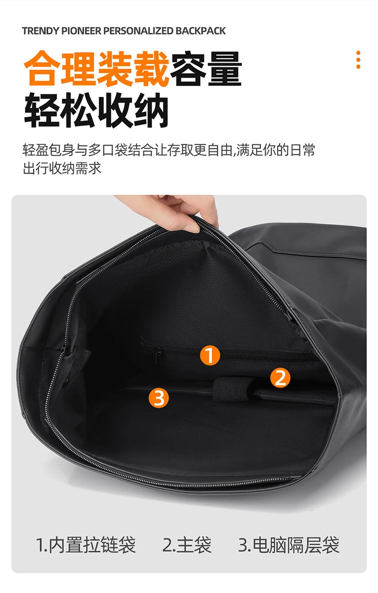 Waterproof Durable Outdoor Backpack Roll Top Fashion Casual Backpack for Hiking Travel Men Women Daily Commute