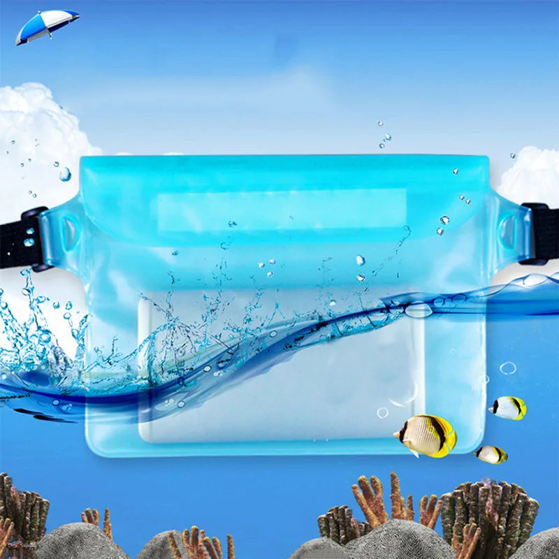 Waterproof Swimming Diving Bag PVC Beach Drifting Diving Waist Pack Shoulder Bag Underwater Mobile Phone Case Outdoor Dry Bag