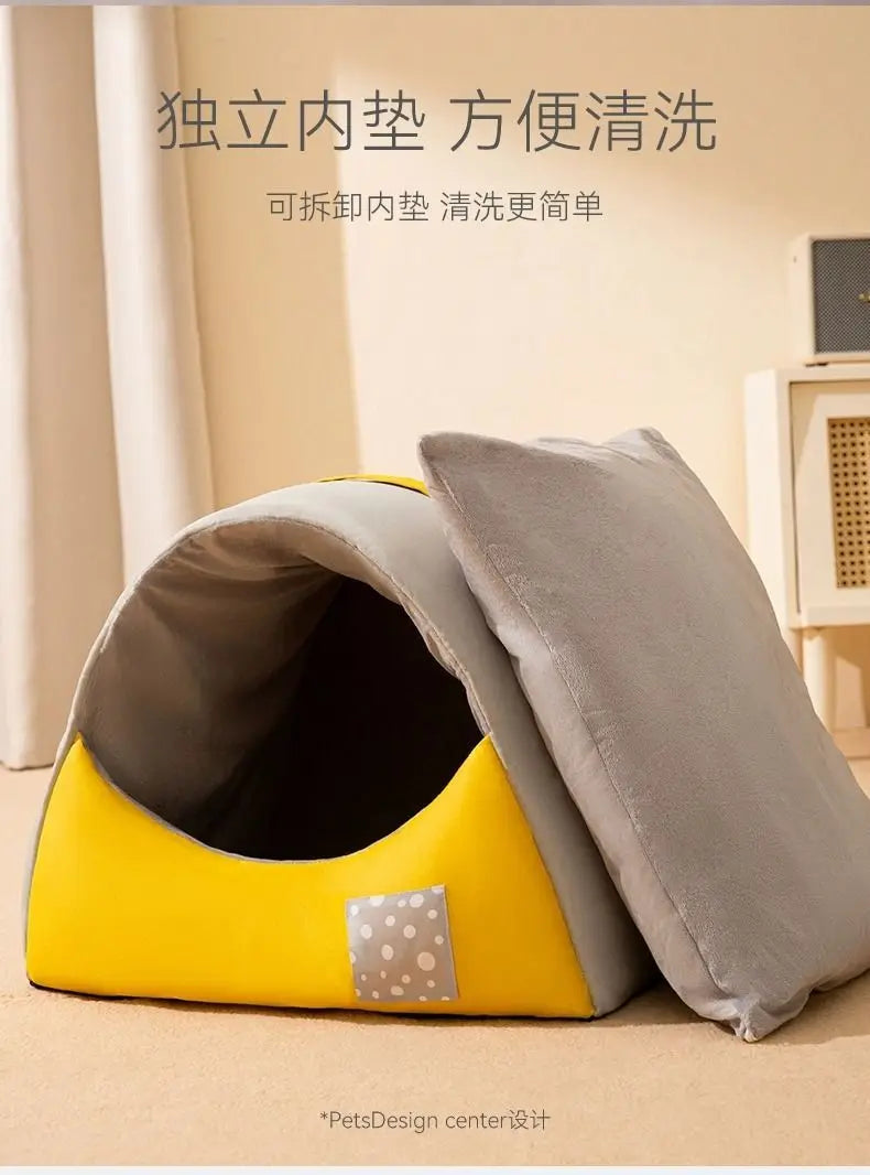 Dog Kennel for All Seasons, Removable and Washable Cat Kennel, Teddy Small Dog Winter Warm Enclosed Pet Winter Dog House