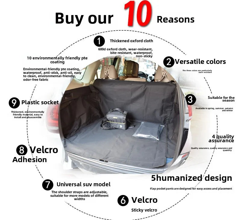 Car Boot Liner Protector For Dog Nonslip Waterproof Pet Cargo Cover Anti-Scratch Tear-Resistan Trunk Cover Mat Travel Universal