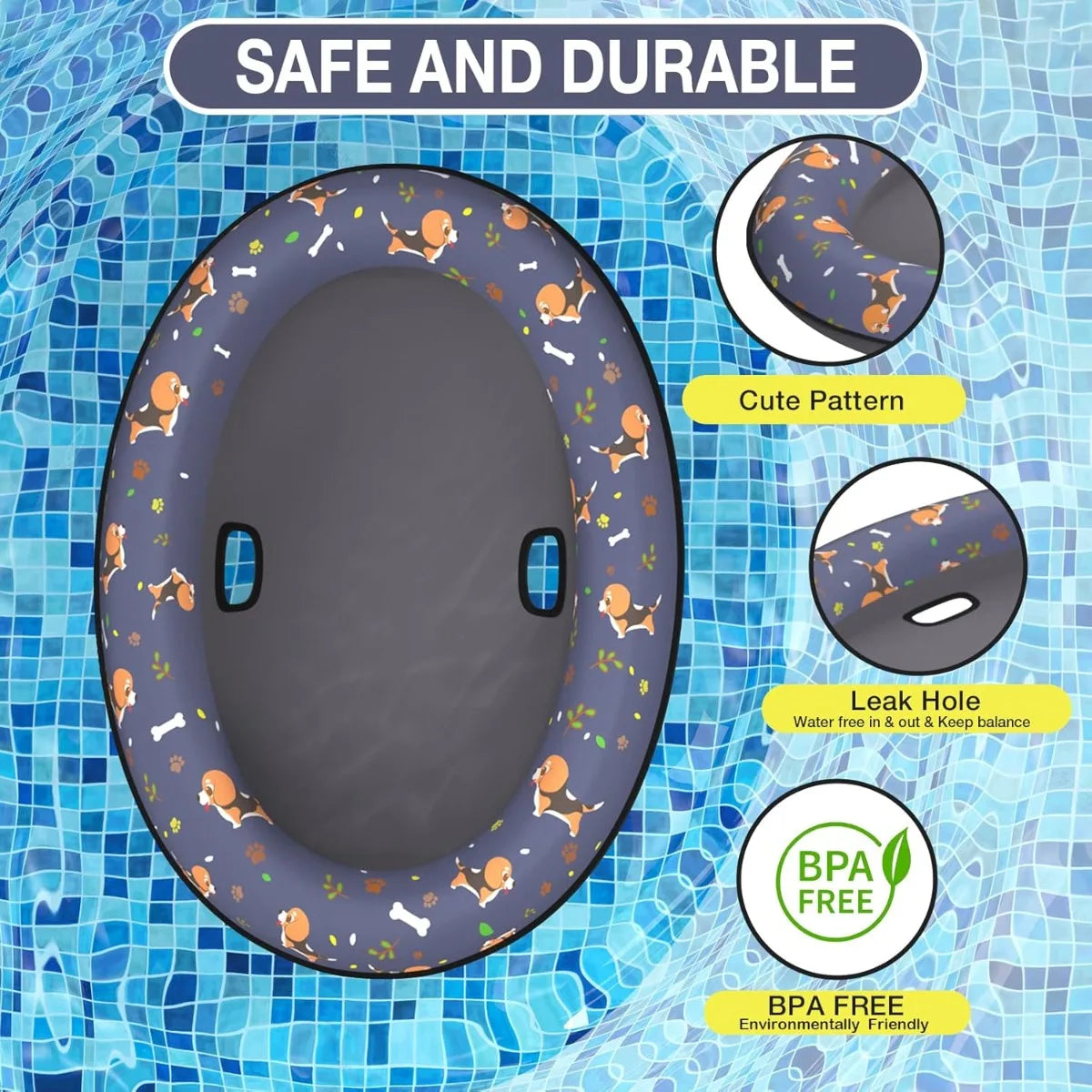 Dog Floating Raft Multi-role Portable Inflatable Pvc Pool Pet Raft for Small Medium Dogs Enjoy Cooling Summer Outdoor Water Toys