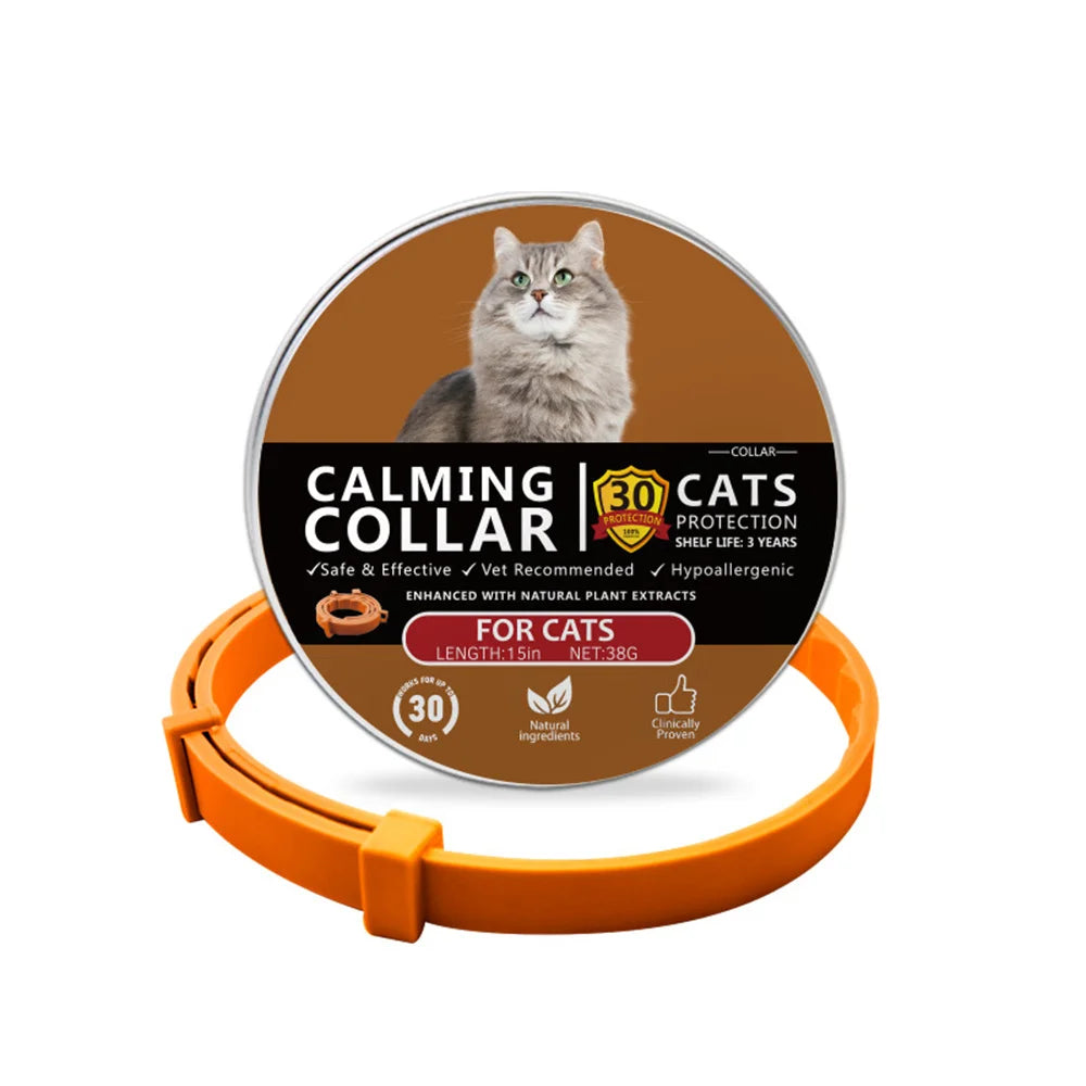 Pet Calm Collar Cat Dog Soothe Collar Adjustable Neck Strap Relieve Anxiety Remove Restlessness Protection Relax Pet Supplies