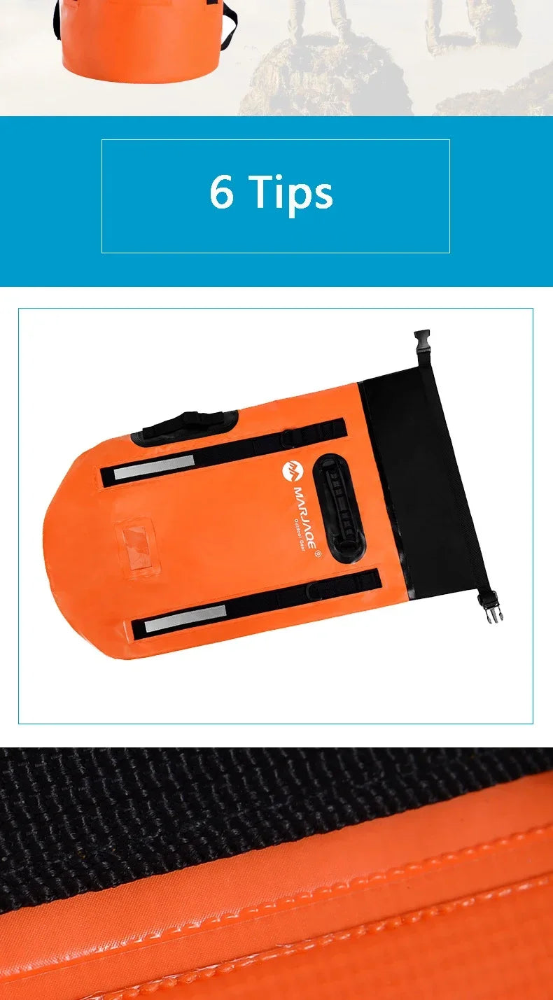 40L Waterproof Outdoor Backpack Dry Swimming Boating Rucksack Storage Pack Roll Top Rafting Kayaking Water Floating Sack