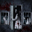 3 Pcs Halloween Window Door Female Ghost Covers Set Halloween Scary Ghost Window Curtain and Door Cover Spooky Window Silhouette