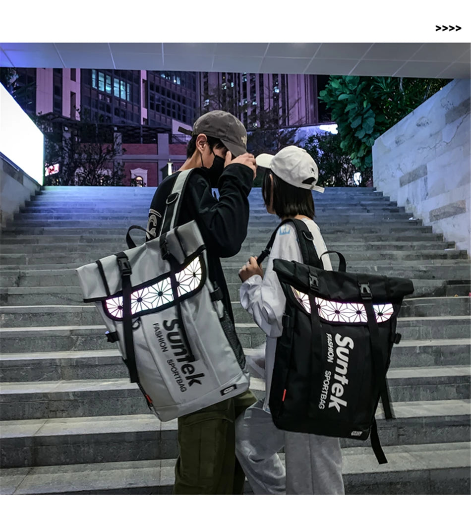 Youth Holographic Reflection Backpacks Fashion Urban Man Backpack Trend Brand Men's Travel Backpack Large Capacity School Bags