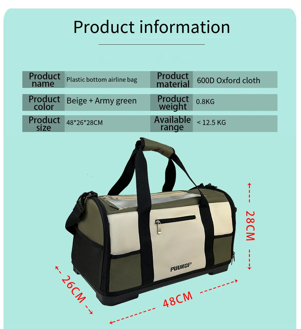 PUUROF Cat bag Going out portable warm dog bag Cat bag Shoulder carrier Cat car pet suitcase Pet backpack