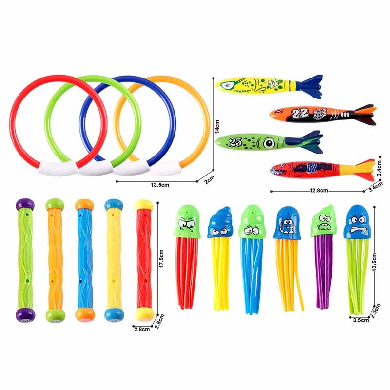 Children's Summer Water Play Toys Creative Pool Party Swimming Props Accessories Treasure Hunt Diving Stick Jellyfish Toys