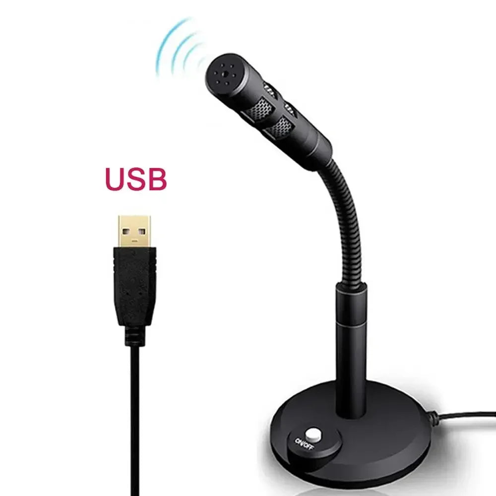 USB Desktop Microphone 3.5Mm Omnidirectional PC Laptop Computer Mic for Computer Gaming Recording Chatting Singing Meeting-ADS1501