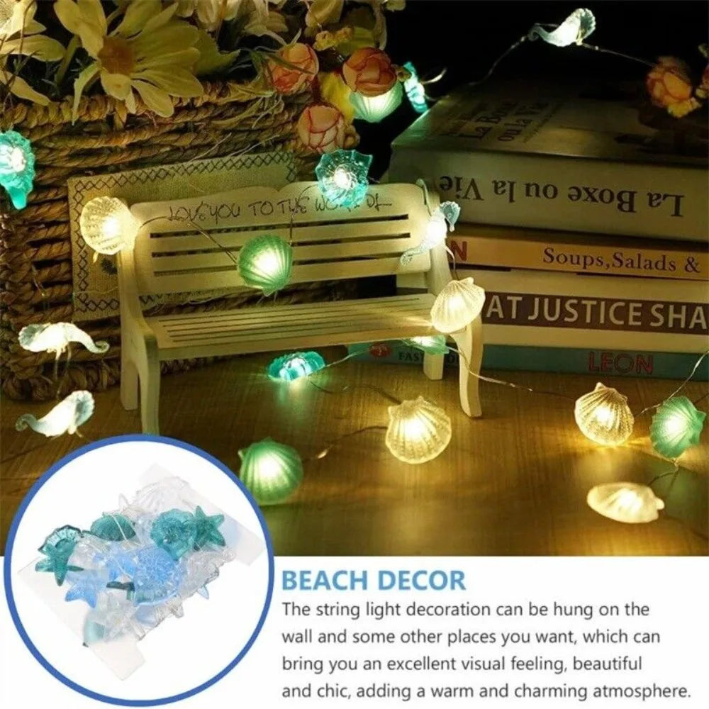 Plastic Lamp Shell String Lights Ocean Series 30 Lights LED Lights Everbright Battery Box Power Supply String Lamp Home/Outdoor