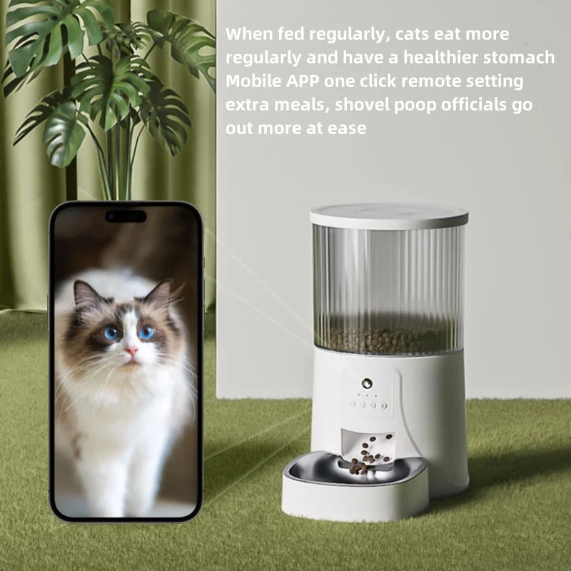 Smart Pet Feeder For Cats Dogs WiFi Video Automatic Food Dispenser Travel Supply Auto Feeding Machine Bowls And Drinkers
