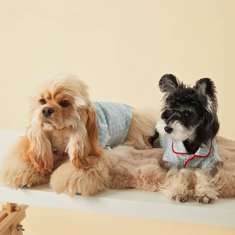 Dog Clothes Pet Plaid Loungewear Comfort Maltese Bigbear Schnauzer