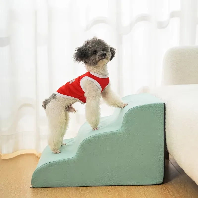 Pet 3 Step Stair Dog/Cat Ramp Ladder High Elasticity Sponge Dogs Sofa Removable and Washable Training Pet Non-Slip Ramp Stairs
