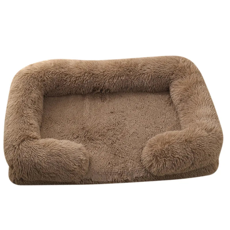 Winter Rectangular S M L XL Dog Beds Washable Plush Fluffy Dog Cat Bed Mat Pet Cushion Big Medium Kennel House camas para perro