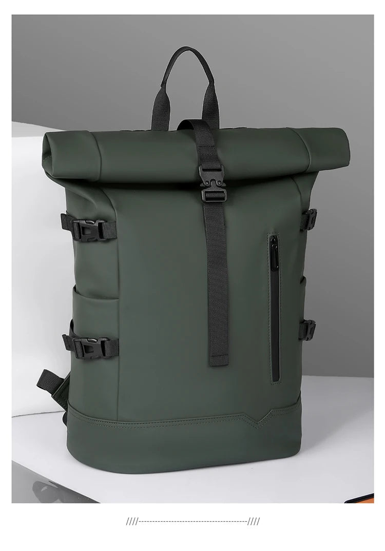 Waterproof Durable Outdoor Backpack Roll Top Fashion Casual Backpack for Hiking Travel Men Women Daily Commute