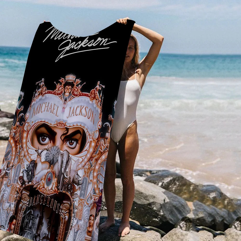 Michael Jackson Beach Towel Cartoon Cute Summer Kids Large Bath Pool Beach Towel Microfiber Absorbent for Swimming Travel