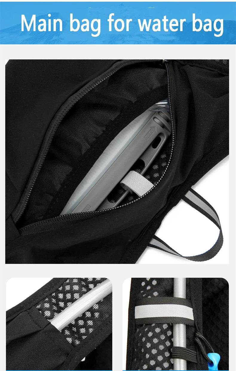 Outdoor Trail Running Ultralight Backpack Hydration Jogging Vest Men Breathable Marathon Bicycle Bag Water Bottle 250ML/1.5L