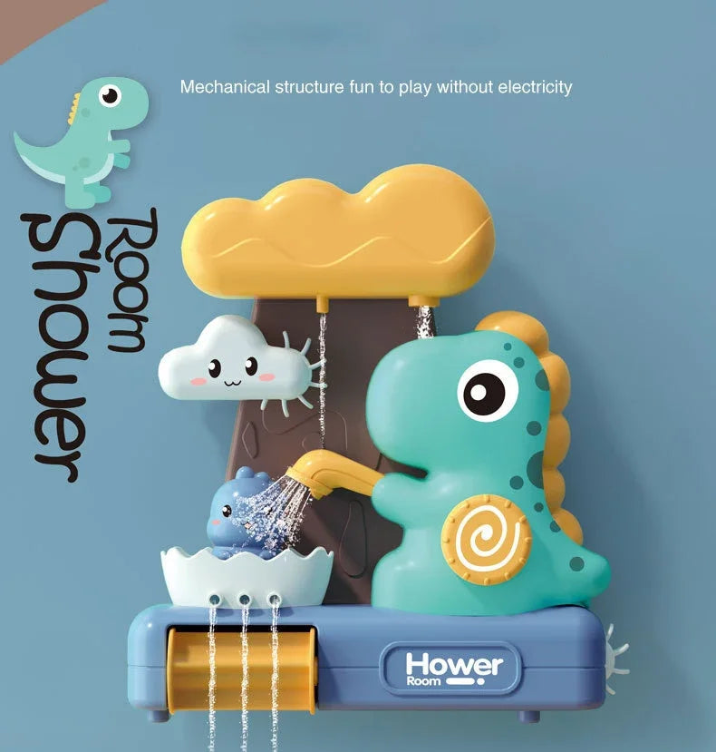 Children's Take A Shower Paddle Toys Cartoon Animals Dinosaurs Spin Water Spray Waterwheel Bath Toy Kids Delight Shower Toy Gift