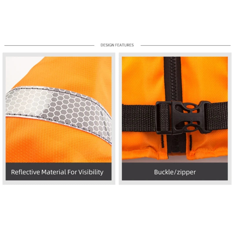 Kayak Life Vest for Men, Zippered Pockets, Reflector Whistle, Fishing Jacket, Buoyancy Aids for Adults, 120 kg