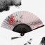Portable Folding Fan Plain Plastic Cloth Hand Fan Chinese Elegant Fabric Hand Fan for Weddings Travel Party Dancing Cosplay