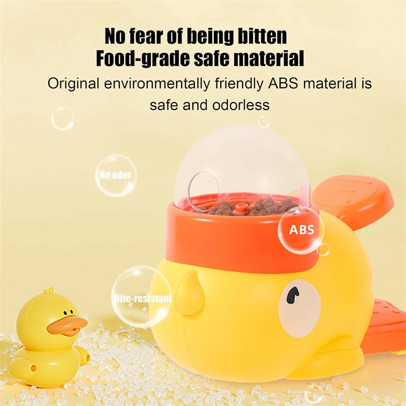 Dog Interactive Treat Dispenser Toy, Food Puzzle Slow Feeder, 2-in-1 Durable Cute Duck Shaped Design for Small Medium Dogs and Cats, Interactive IQ Training Reduces Bloating