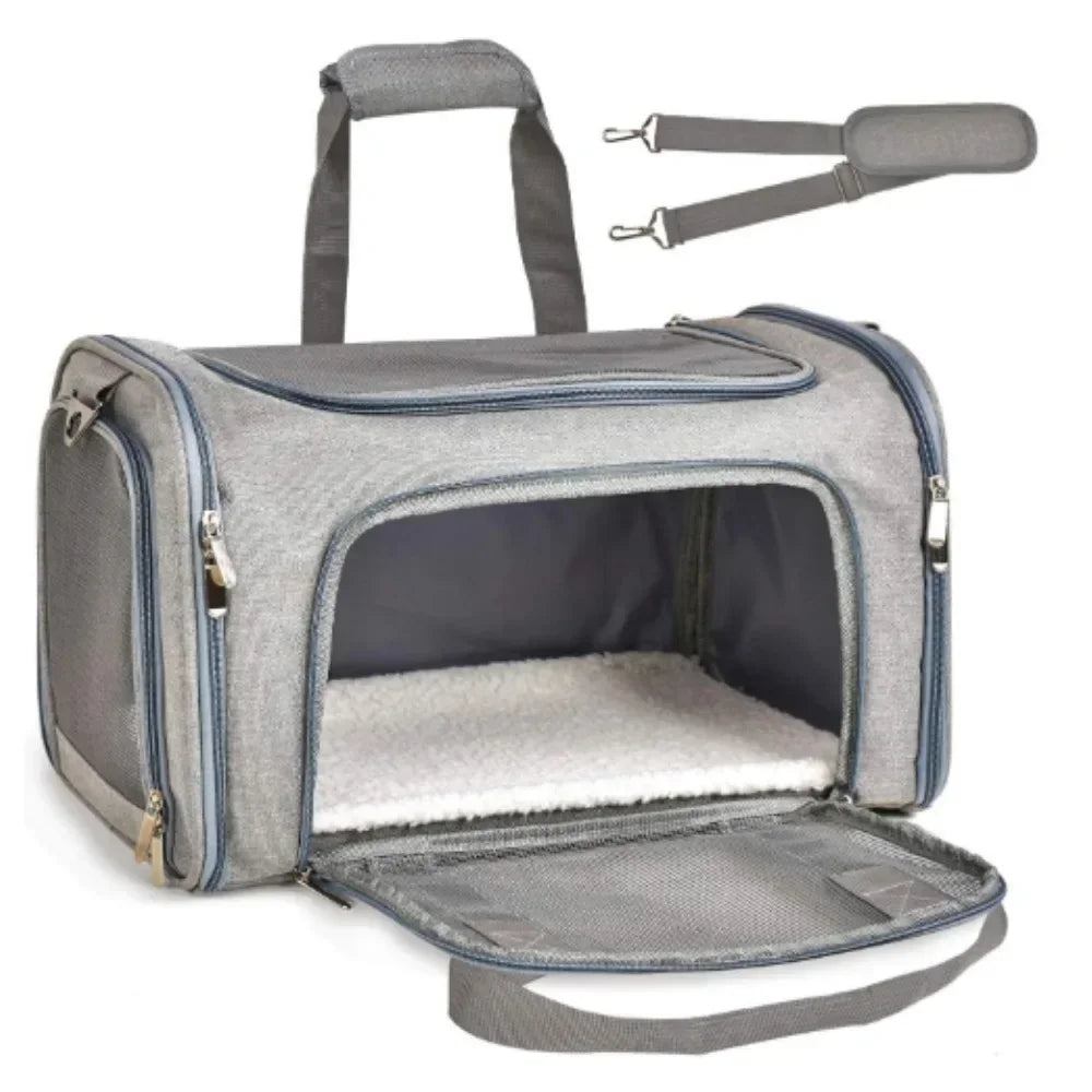 Pet Carrier Bag - Airline Approved, High-Quality, Durable, Expandable